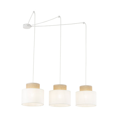 Duo Collection | Adjustable 3-Light Pendant Light with Linen & Jute Shades | Versatile Kitchen Island Lighting for Modern Spaces 2