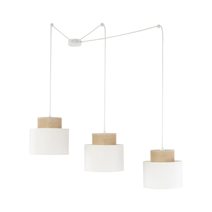 Duo Collection | Adjustable 3-Light Pendant Light with Linen & Jute Shades | Versatile Kitchen Island Lighting for Modern Spaces 6