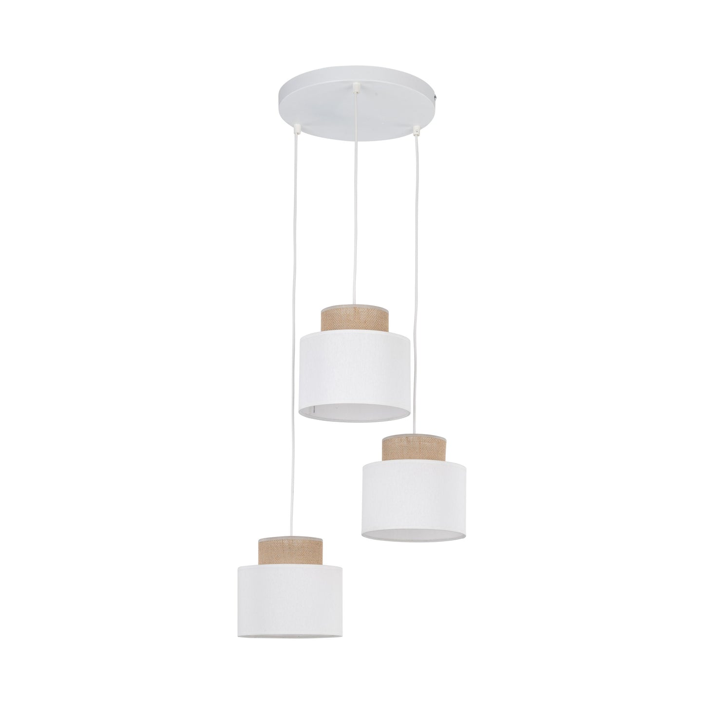 Duo Collection | Natural Jute Pendant Light with Colorful Shades | Eco-Friendly Design for Cozy Kitchen Lighting 1