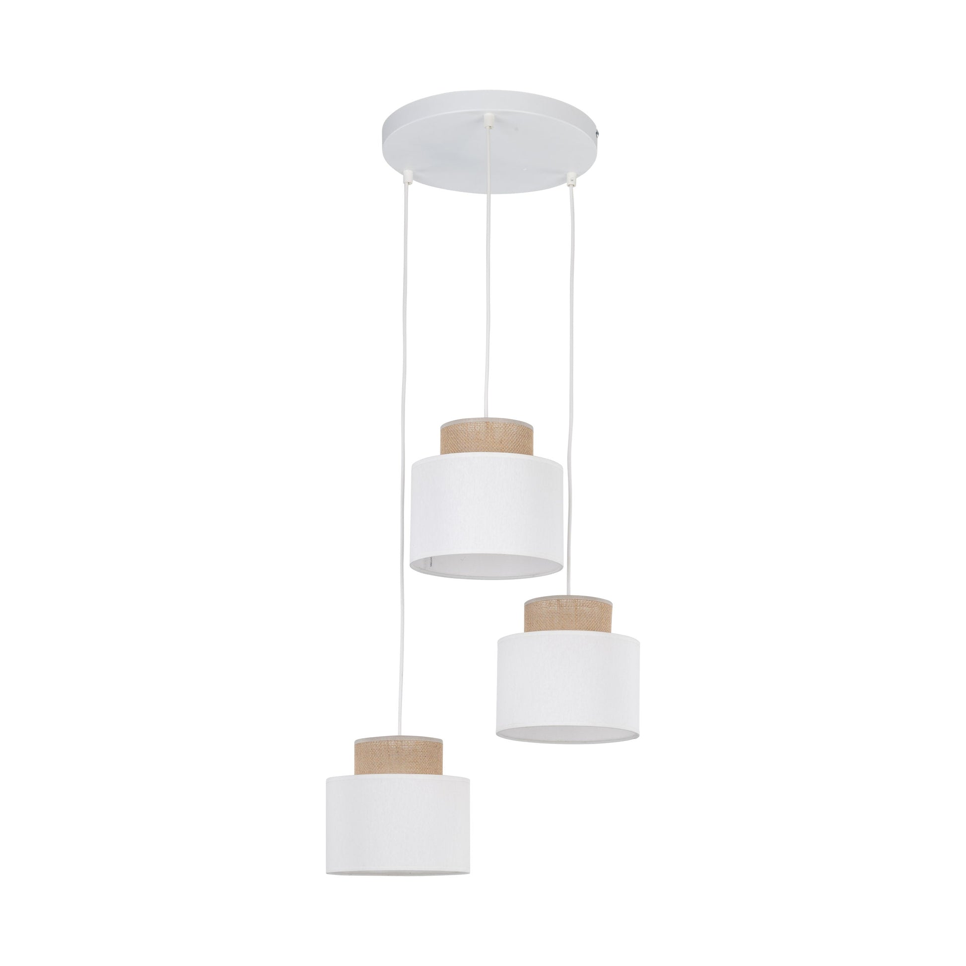 Duo Collection | Natural Jute Pendant Light with Colorful Shades | Eco-Friendly Design for Cozy Kitchen Lighting 1
