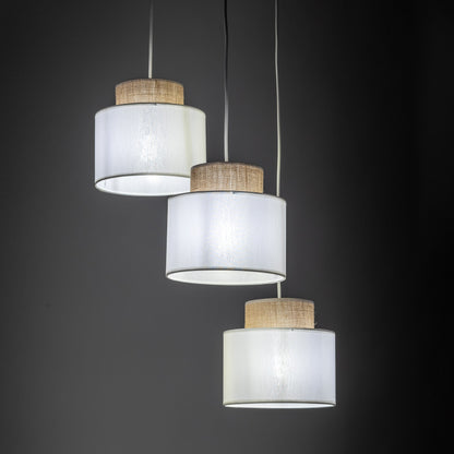 Duo Collection | Natural Jute Pendant Light with Colorful Shades | Eco-Friendly Design for Cozy Kitchen Lighting 2