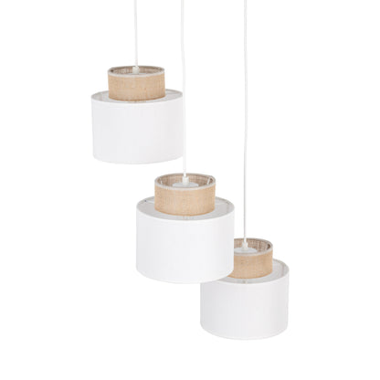Duo Collection | Natural Jute Pendant Light with Colorful Shades | Eco-Friendly Design for Cozy Kitchen Lighting 4