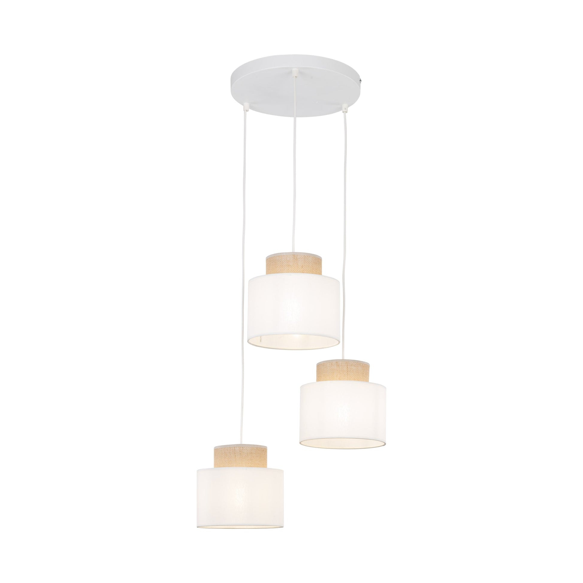 Duo Collection | Natural Jute Pendant Light with Colorful Shades | Eco-Friendly Design for Cozy Kitchen Lighting 5