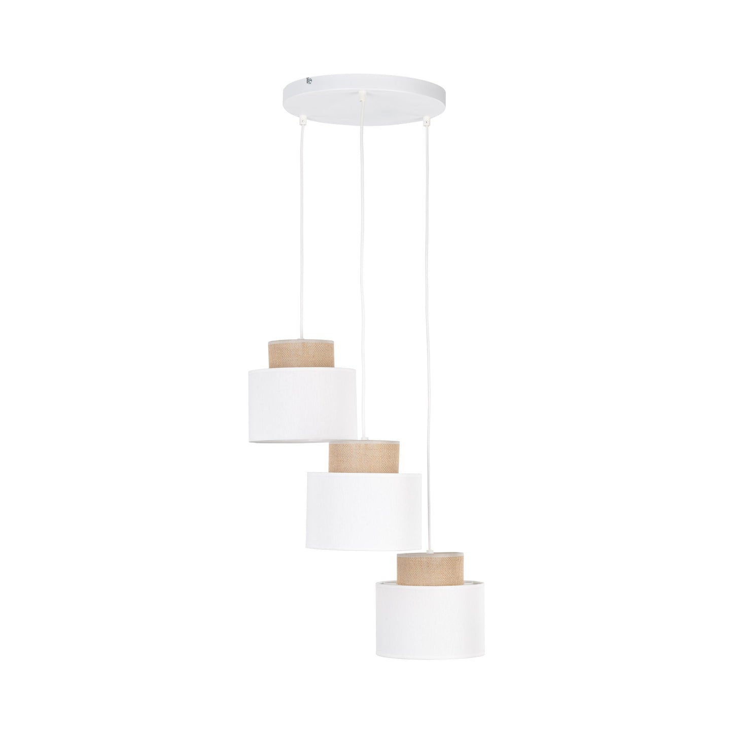 Duo Collection | Natural Jute Pendant Light with Colorful Shades | Eco-Friendly Design for Cozy Kitchen Lighting 6