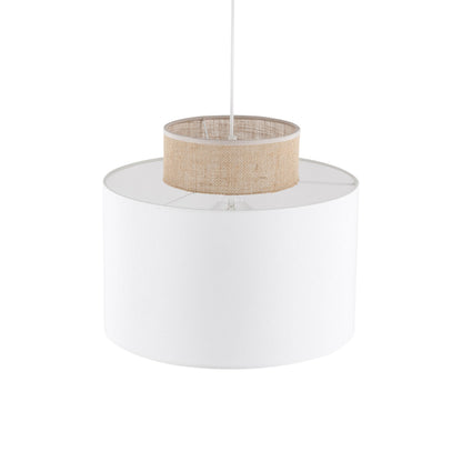 Duo White | Scandinavian Pendant Ceiling Light with Woven Jute Accent | Adjustable Height for Warm Ambient Glow 5