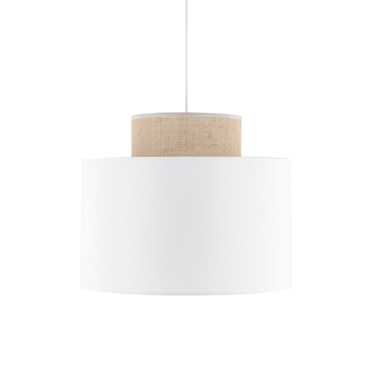 Duo White | Scandinavian Pendant Ceiling Light with Woven Jute Accent | Adjustable Height for Warm Ambient Glow 6