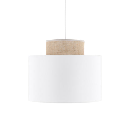 Duo White | Scandinavian Pendant Ceiling Light with Woven Jute Accent | Adjustable Height for Warm Ambient Glow 6