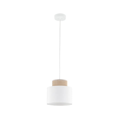 Duo White | Scandinavian Pendant Ceiling Light with Woven Jute Accent | Adjustable Height for Warm Ambient Glow 9