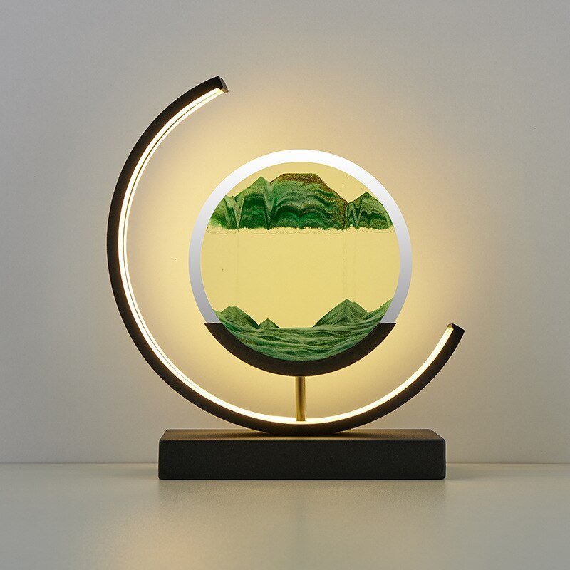 Dynamic Motion Art | LED Table Lamp with 360° Rotation & Elegant Design | Unique Nightstand Lighting for Relaxation 0