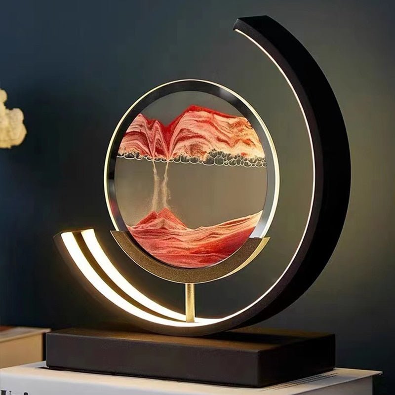 Dynamic Motion Art | LED Table Lamp with 360° Rotation & Elegant Design | Unique Nightstand Lighting for Relaxation 1