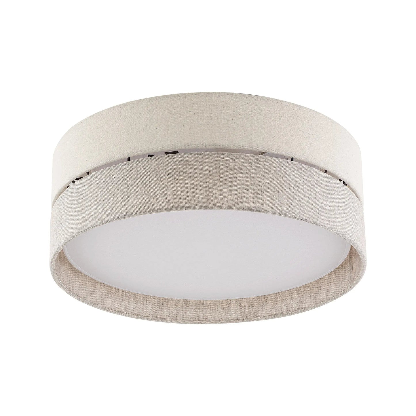 ECO Collection | Flush Mount Ceiling Light with Soft Fabric Shade | Neutral Tones for Modern Ambient Lighting 0