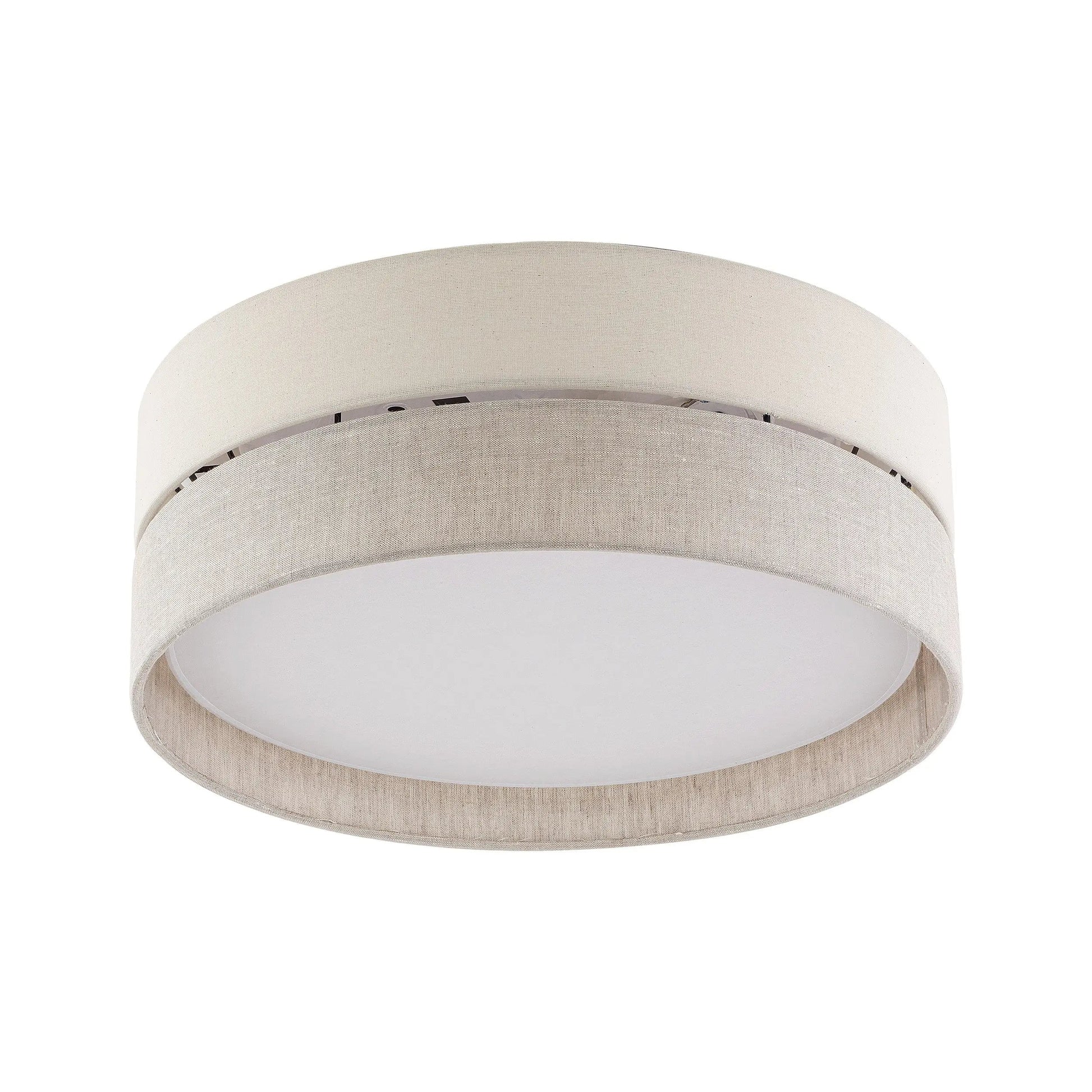 ECO Collection | Flush Mount Ceiling Light with Soft Fabric Shade | Neutral Tones for Modern Ambient Lighting 0