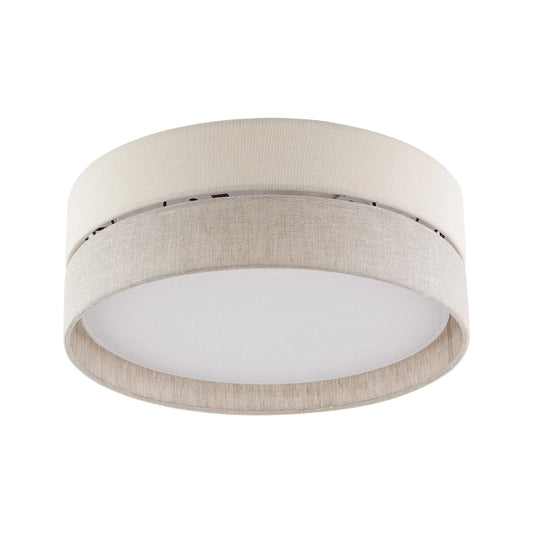 ECO Collection | Flush Mount Ceiling Light with Soft Fabric Shade | Neutral Tones for Modern Ambient Lighting 0