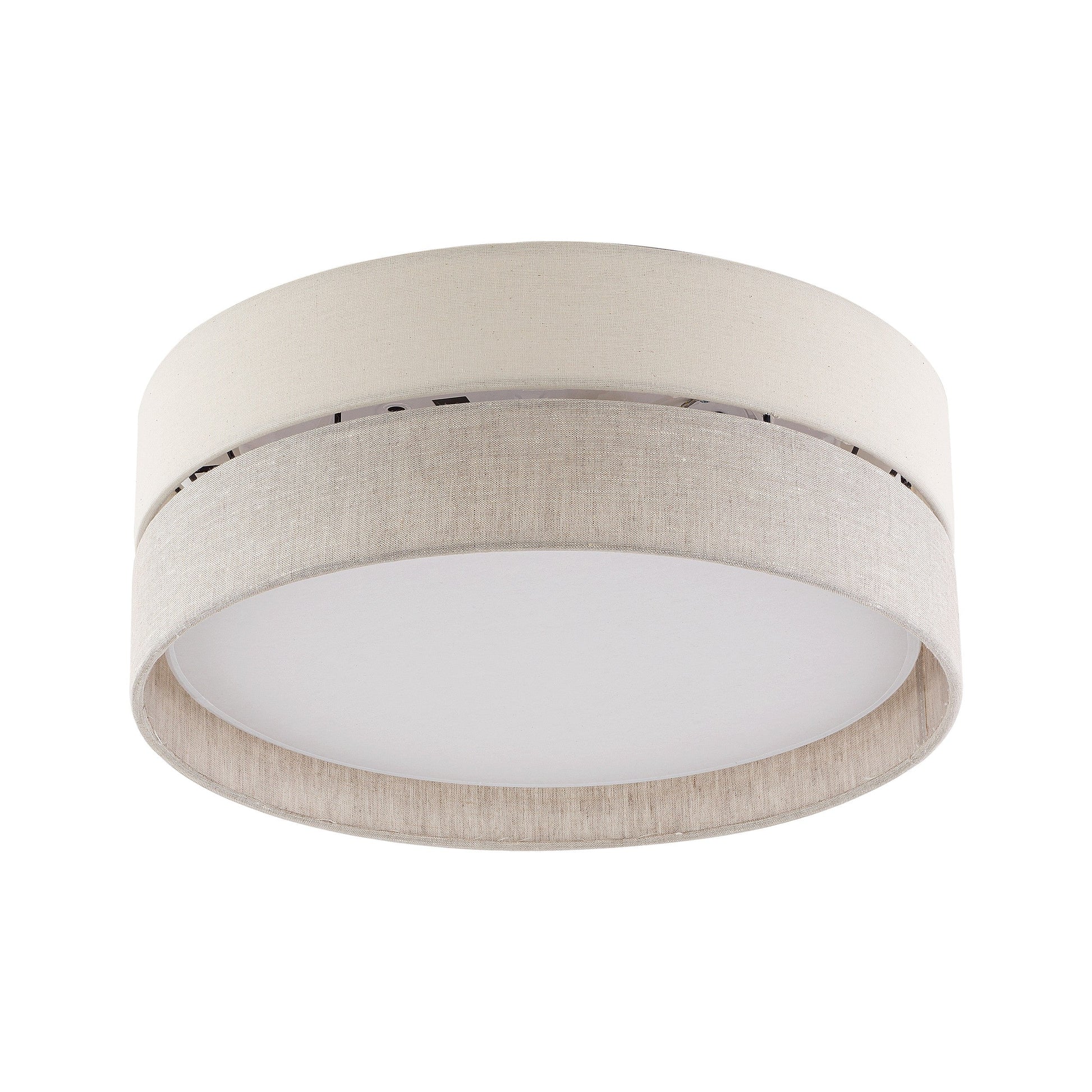 ECO Collection | Flush Mount Ceiling Light with Soft Fabric Shade | Neutral Tones for Modern Ambient Lighting 1