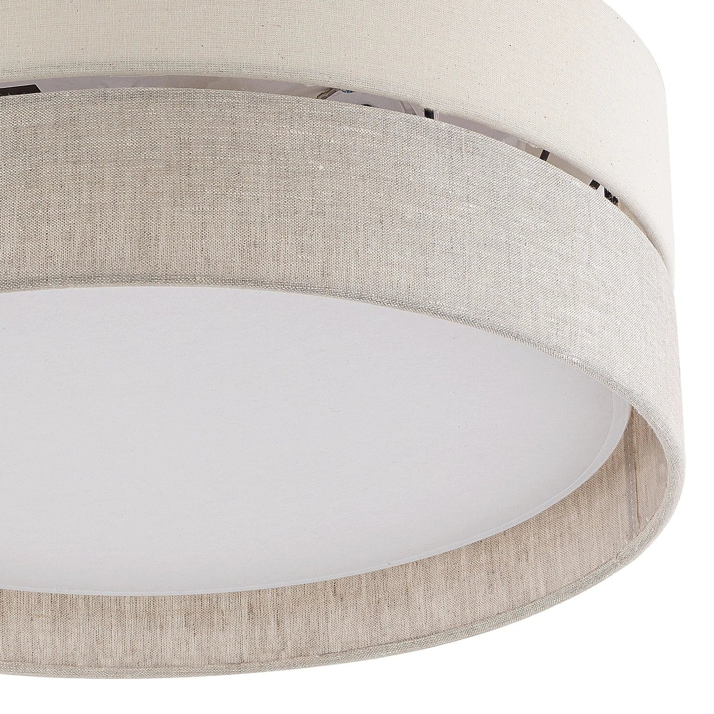 ECO Collection | Flush Mount Ceiling Light with Soft Fabric Shade | Neutral Tones for Modern Ambient Lighting 3