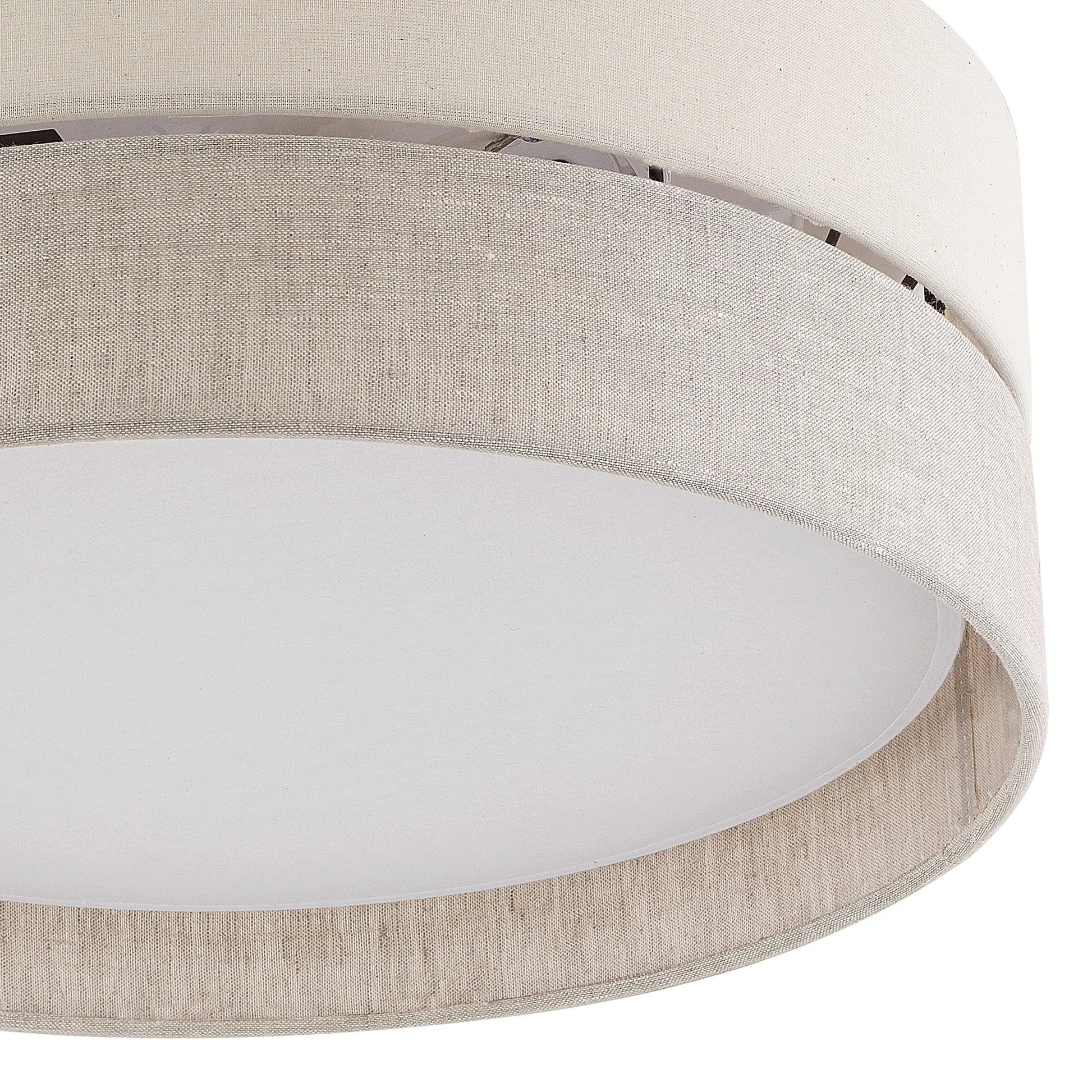 ECO Collection | Flush Mount Ceiling Light with Soft Fabric Shade | Neutral Tones for Modern Ambient Lighting 3