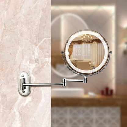 Elara Haus | LED Makeup Mirror with Adjustable Lighting & Magnification | Stylish Chrome Finish for Flawless Beauty 6