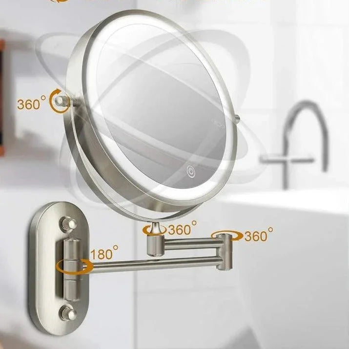 Elara Haus | LED Makeup Mirror with Adjustable Lighting & Magnification | Stylish Chrome Finish for Flawless Beauty 7