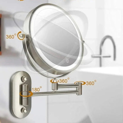 Elara Haus | LED Makeup Mirror with Adjustable Lighting & Magnification | Stylish Chrome Finish for Flawless Beauty 7