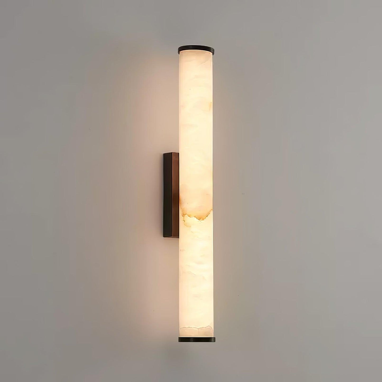 Elegant Alabaster Column Wall Sconce with Soft Ambient Lighting | Versatile Design for Modern and Classic Interiors 0
