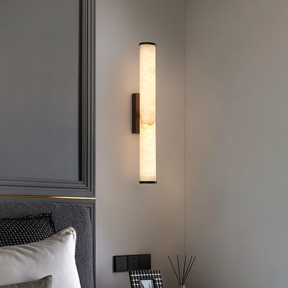 Elegant Alabaster Column Wall Sconce with Soft Ambient Lighting | Versatile Design for Modern and Classic Interiors 1