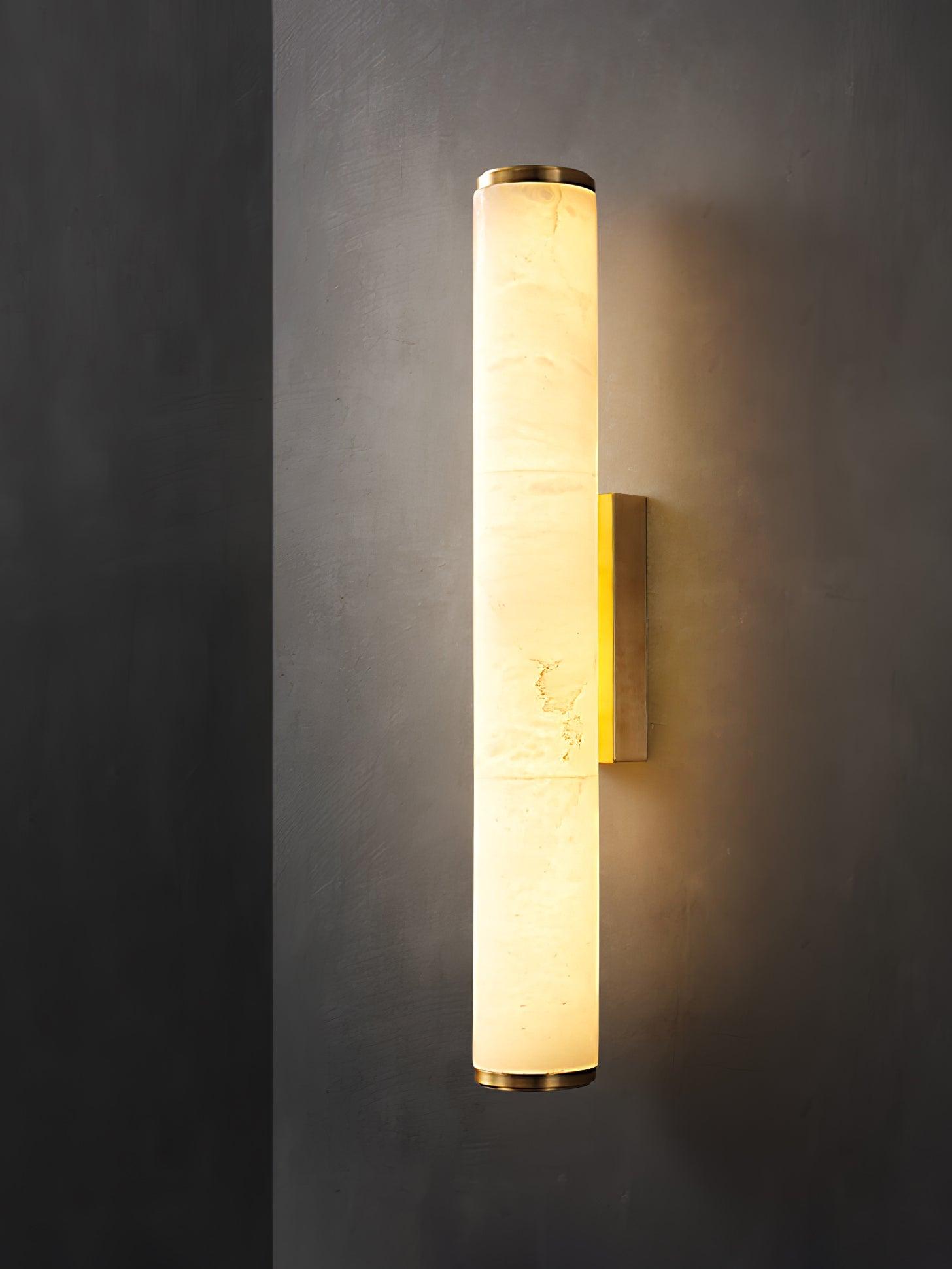 Elegant Alabaster Column Wall Sconce with Soft Ambient Lighting | Versatile Design for Modern and Classic Interiors 5