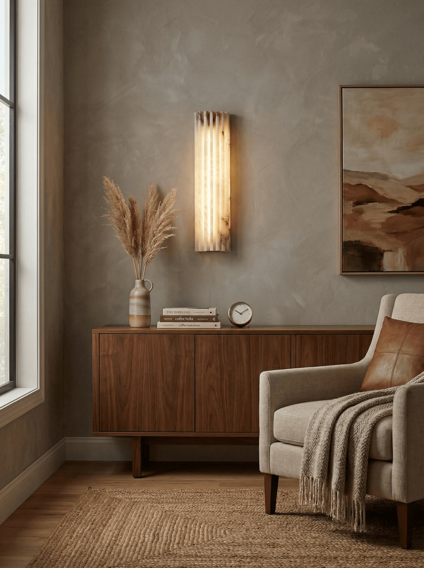 Elegant Alabaster Wall Sconce Light with Soft Glow Design | Ambient Lighting for Warm Atmosphere 1