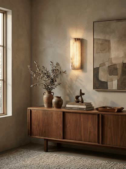 Elegant Alabaster Wall Sconce Light with Soft Glow Design | Ambient Lighting for Warm Atmosphere 3