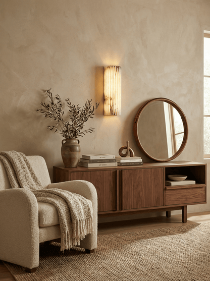 Elegant Alabaster Wall Sconce Light with Soft Glow Design | Ambient Lighting for Warm Atmosphere 4