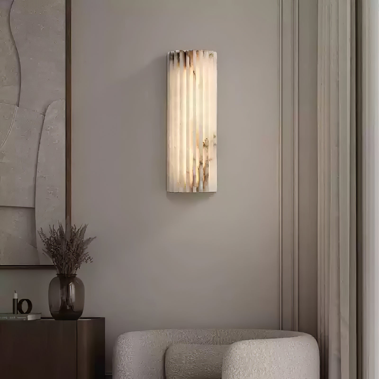 Elegant Alabaster Wall Sconce Light with Soft Glow Design | Ambient Lighting for Warm Atmosphere 8