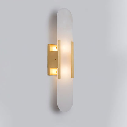 Elegant Alabaster Wall Sconce with Brass Accents | Handcrafted Lighting for Timeless Elegance 12