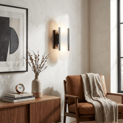 Elegant Alabaster Wall Sconce with Brass Accents | Handcrafted Lighting for Timeless Elegance 3