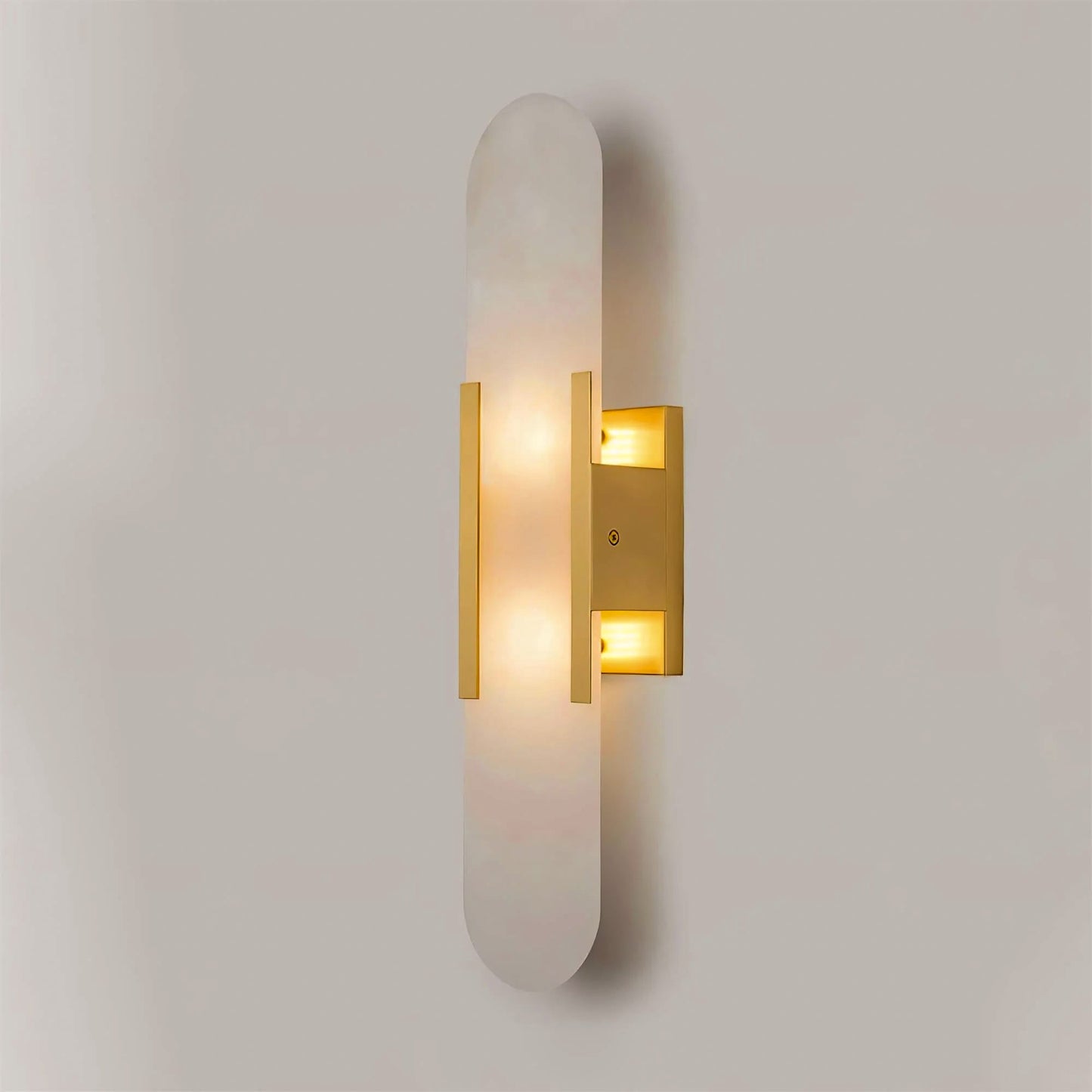 Elegant Alabaster Wall Sconce with Brass Accents | Handcrafted Lighting for Timeless Elegance 9