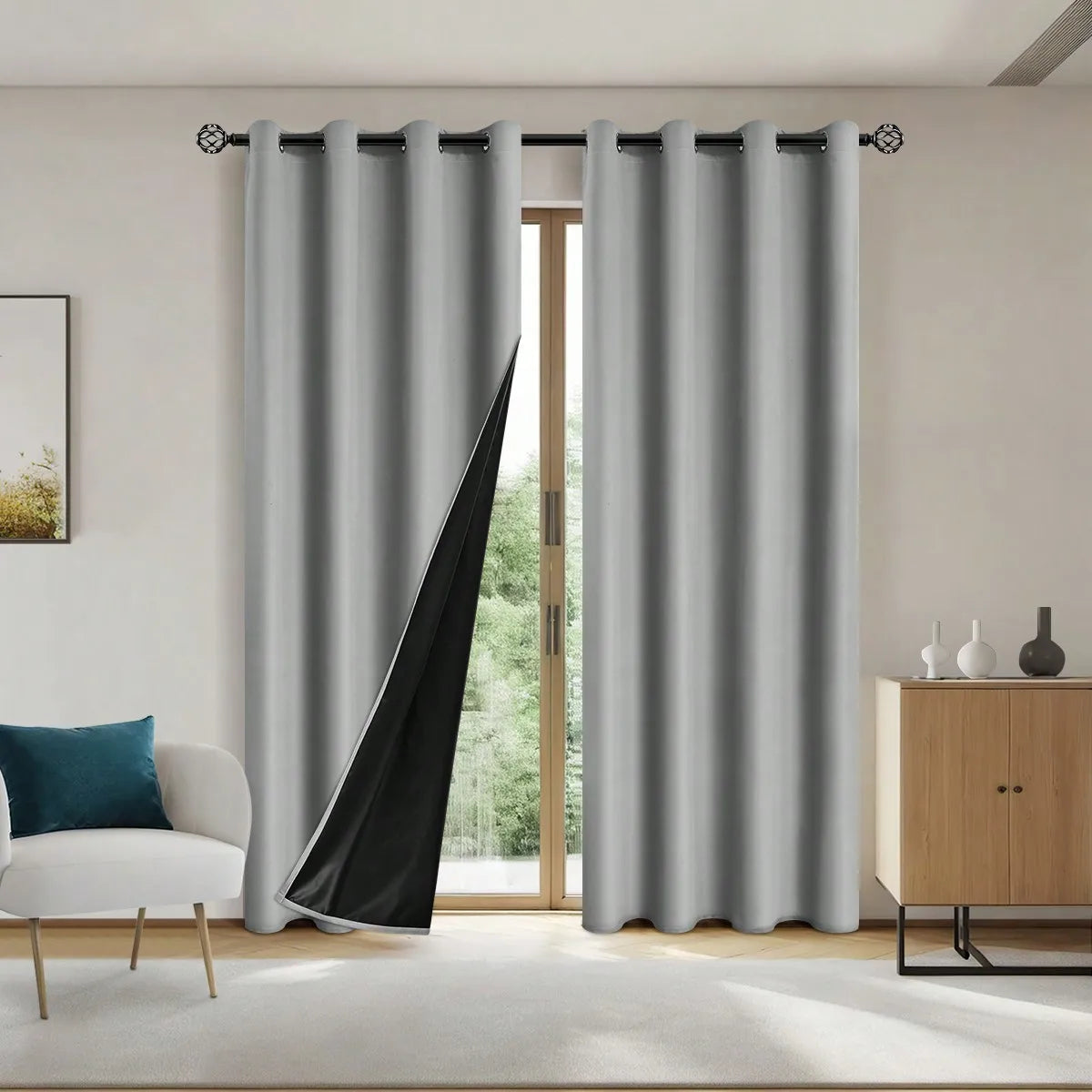 Elegant Blackout Curtains | Solid Blackout Drapes with Grommets | Total Privacy for Bedrooms and Living Rooms 7