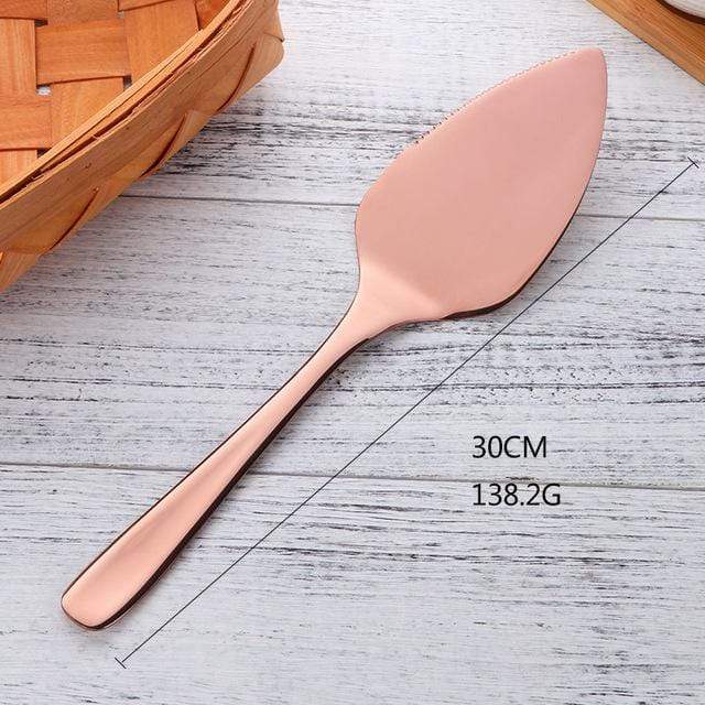 Elegant Cake Knife | Colorful Plated Design for Stylish Dessert Cutting 0