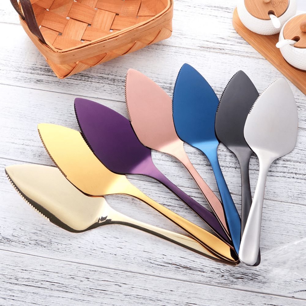 Elegant Cake Knife | Colorful Plated Design for Stylish Dessert Cutting 1
