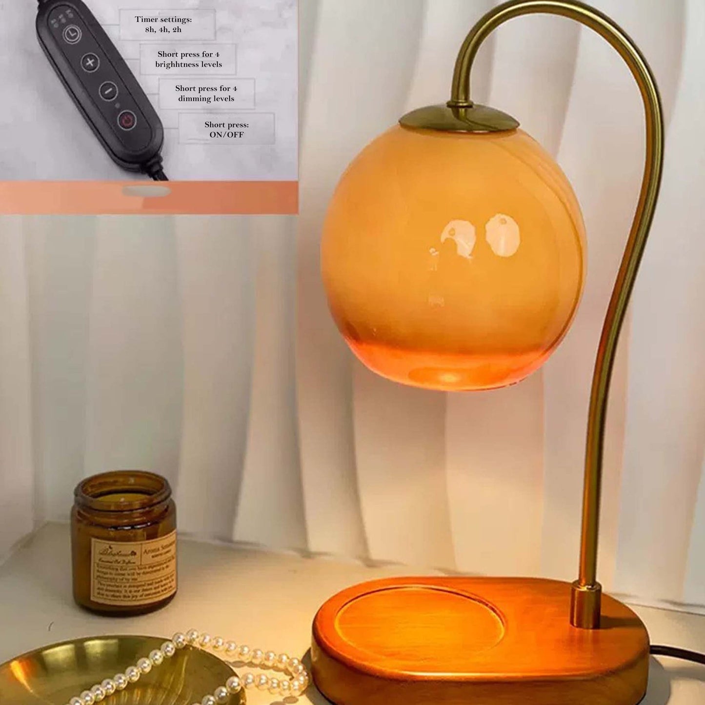 Elegant Candle Warmer Lamp | Flameless Wax Melter with Adjustable Brightness for Safe Home Fragrance 2