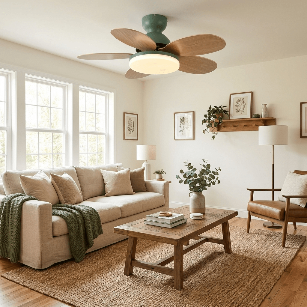 Elegant Ceiling Fan with Lights & Petal-Shaped Blades | Whisper-Quiet DC Motor for Energy Efficiency 5