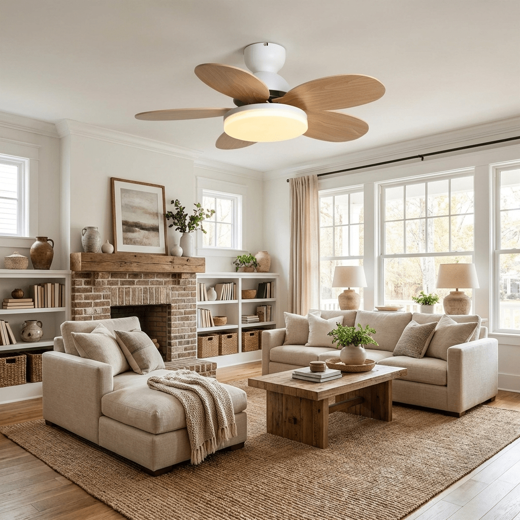 Elegant Ceiling Fan with Lights & Petal-Shaped Blades | Whisper-Quiet DC Motor for Energy Efficiency 7