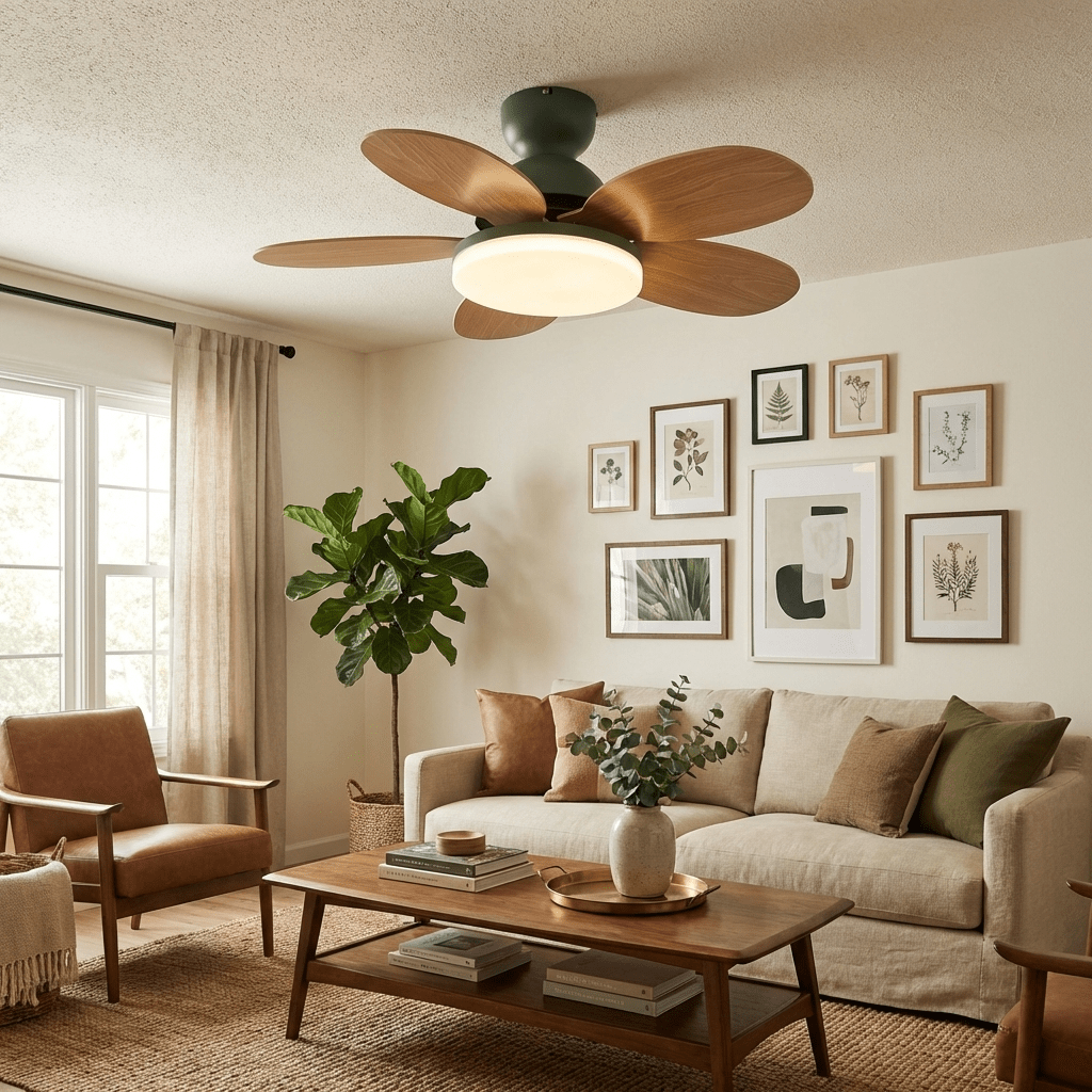 Elegant Ceiling Fan with Lights & Petal-Shaped Blades | Whisper-Quiet DC Motor for Energy Efficiency 8
