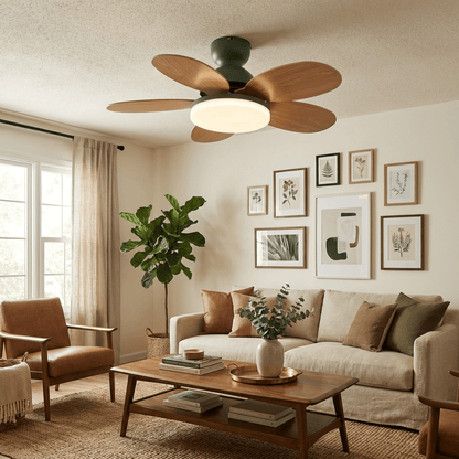 Elegant Ceiling Fan with Lights & Petal-Shaped Blades | Whisper-Quiet DC Motor for Energy Efficiency 8