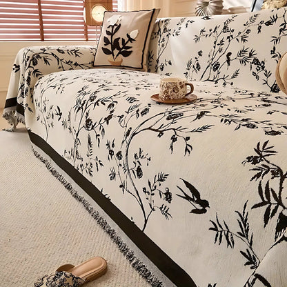 Elegant Chenille Couch Cover | Floral Design with Pet-Friendly Fabric | Durable & Stylish Slipcover for Everyday Use 3