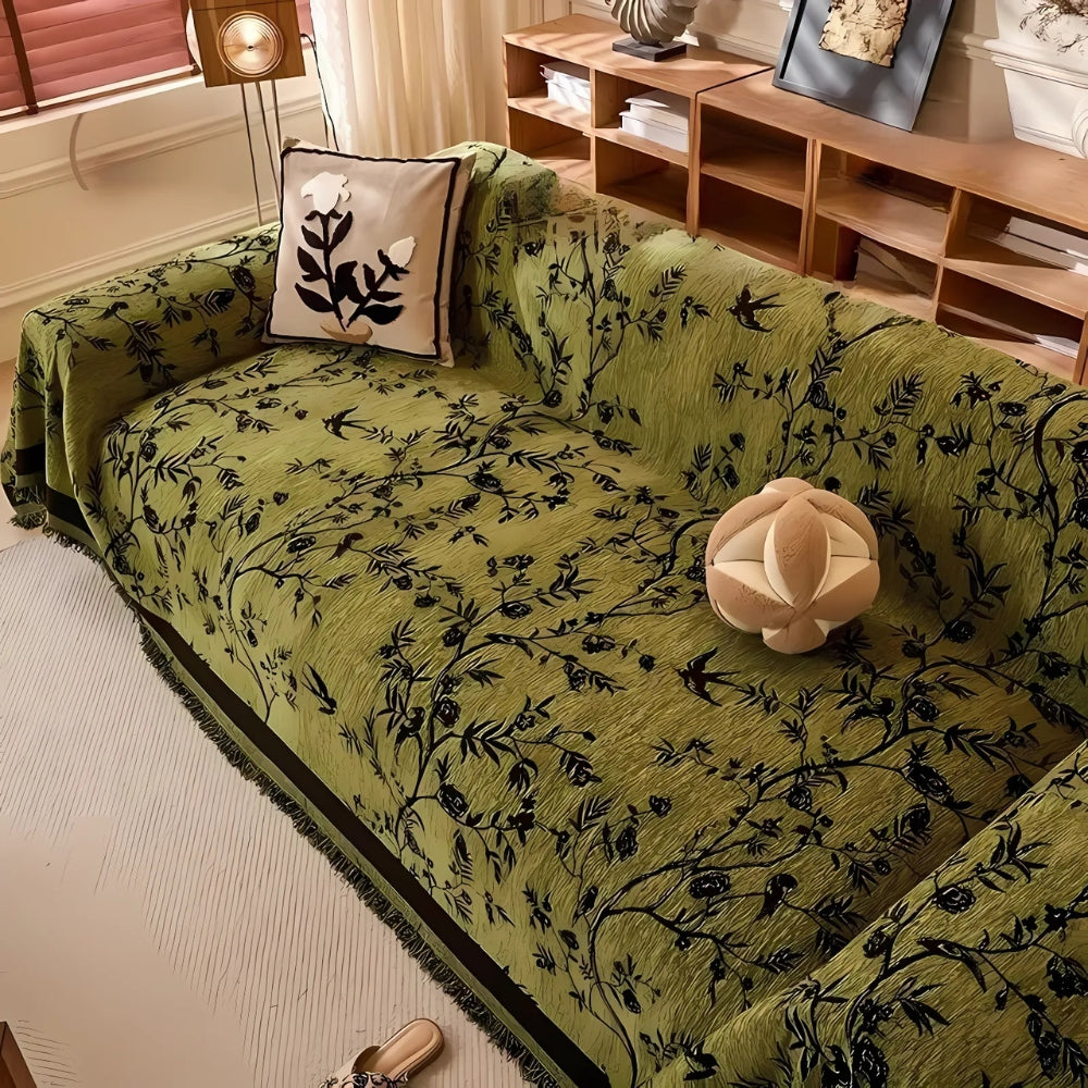 Elegant Chenille Couch Cover | Floral Design with Pet-Friendly Fabric | Durable & Stylish Slipcover for Everyday Use 4