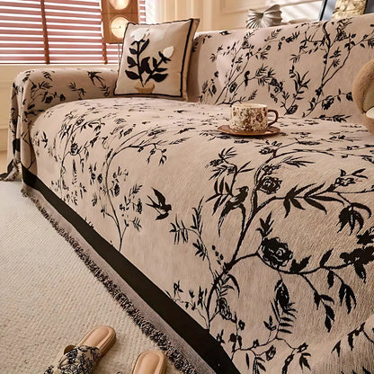 Elegant Chenille Couch Cover | Floral Design with Pet-Friendly Fabric | Durable & Stylish Slipcover for Everyday Use 5