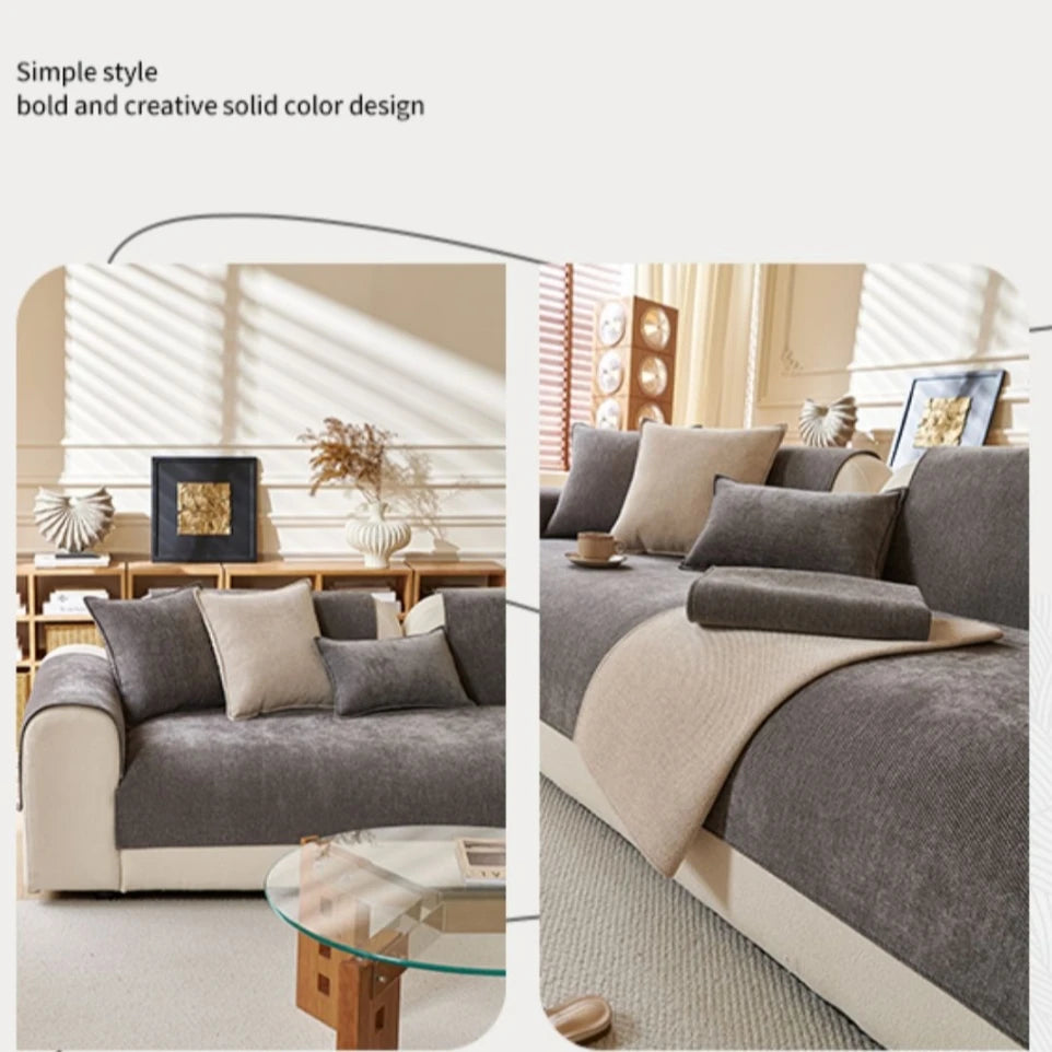 Elegant Chenille Sofa Cover | Anti-Slip Design for All Seasons Comfort 4