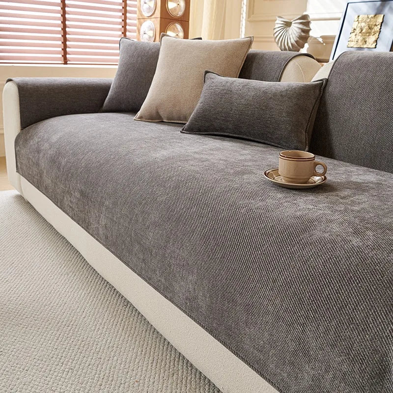 Elegant Chenille Sofa Cover | Anti-Slip Design for All Seasons Comfort 7
