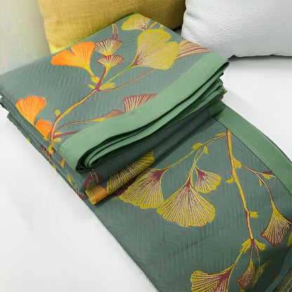 Elegant Cotton Coverlet Set with Reversible Jacquard Floral Design for Year-Round Comfort 6
