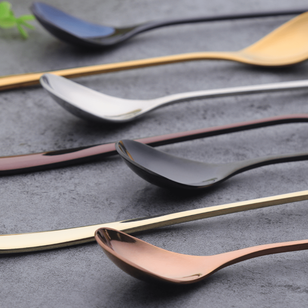 Elegant Dessert Spoon Set | Plated Stainless Steel with Modern Design | Ideal Spoon for Dessert Enjoyment 2