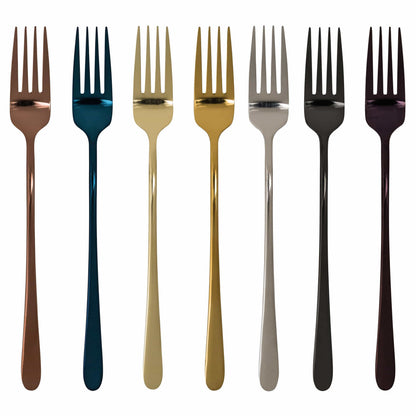 Elegant Dining Fork | Plated Stainless Steel with Modern Design | Durable Utensil for Stylish Table Settings 0