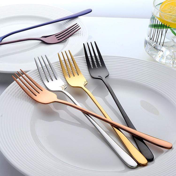 Elegant Dining Fork | Plated Stainless Steel with Modern Design | Durable Utensil for Stylish Table Settings 2